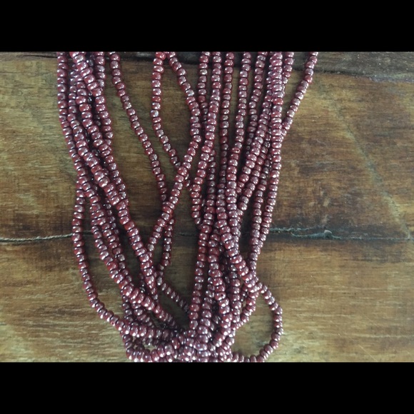 Purple seed bead necklace - Picture 3 of 5
